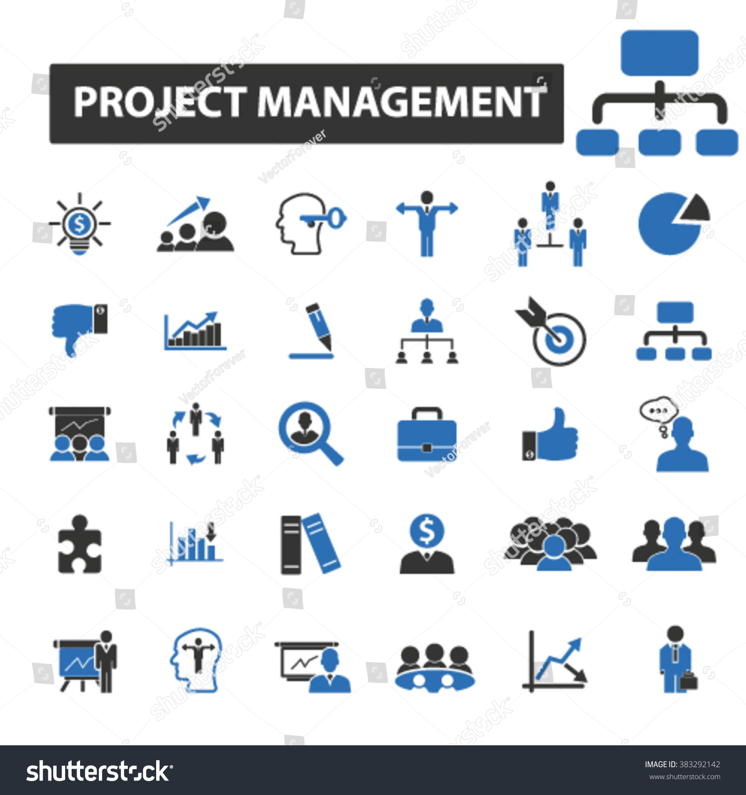 Project Management Icons Stock Vector Illustration 383292142 : Shutterstock