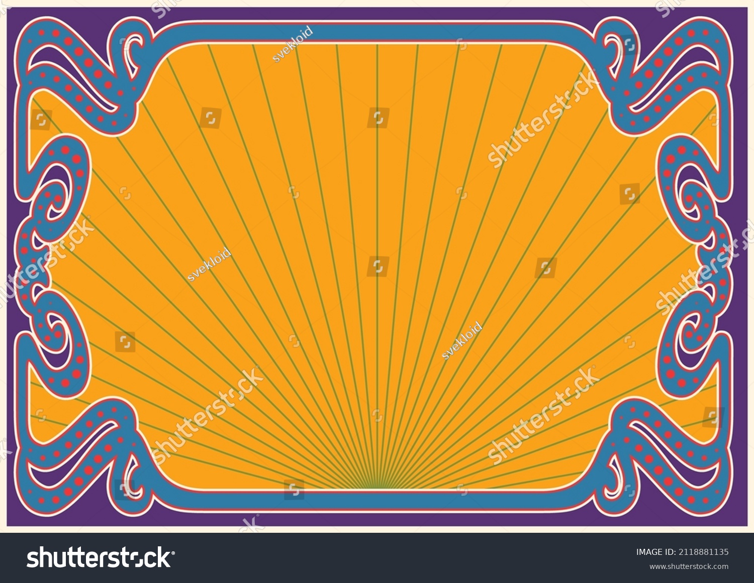 Psychedelic Art Nouveau Frame S S Vector C S N Mi N Ph B N