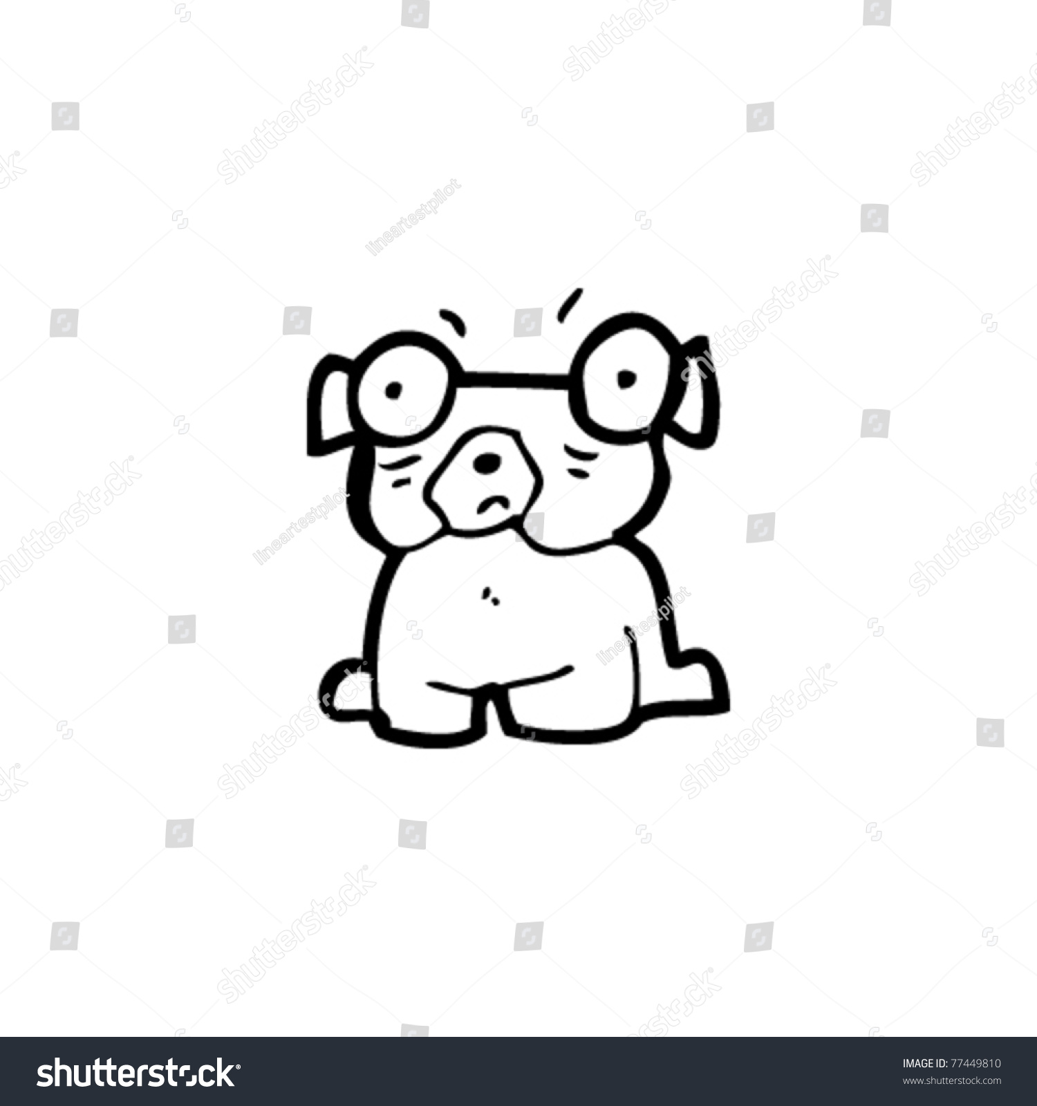 Pug Dog Cartoon Stock Vector Illustration 77449810 : Shutterstock