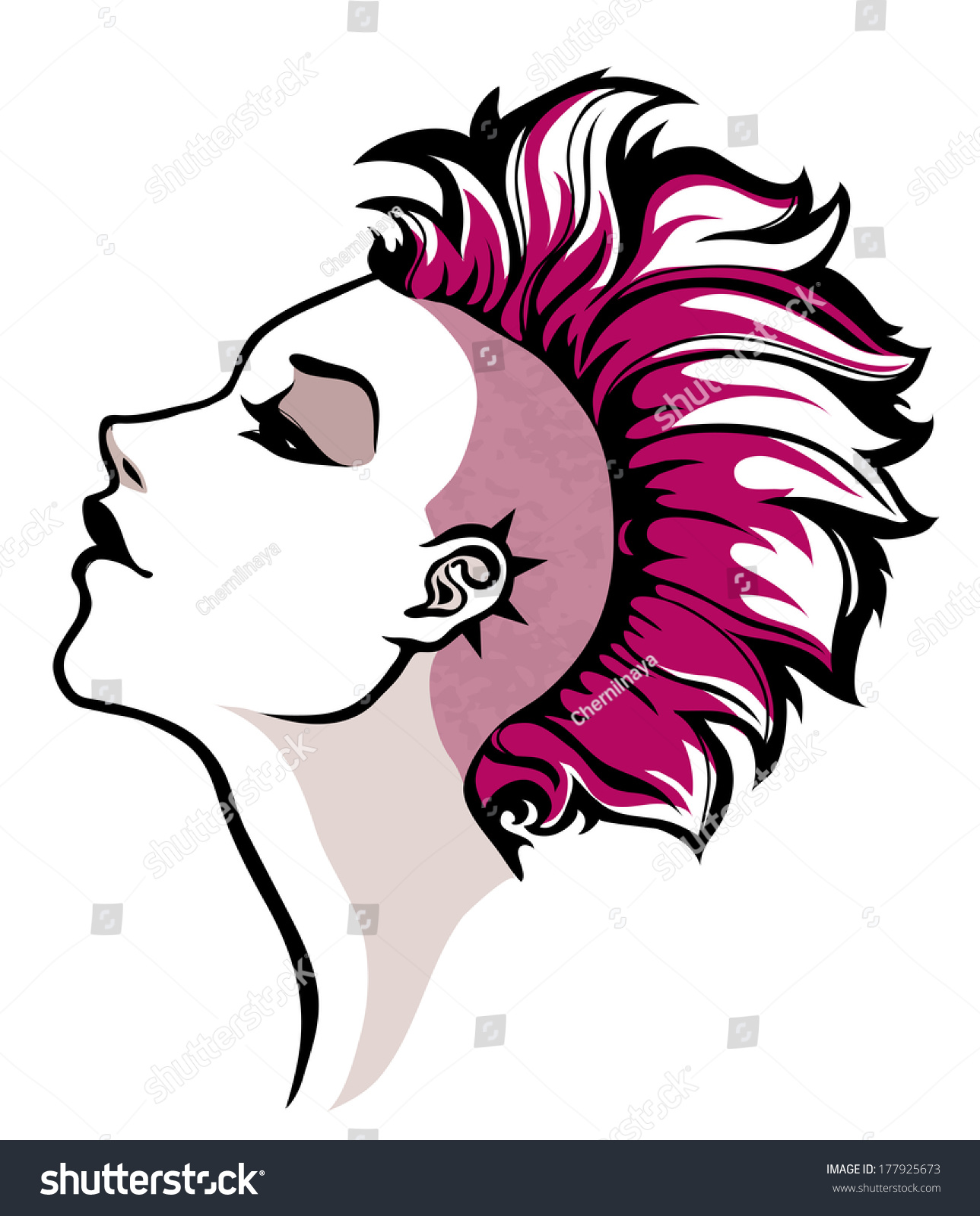 Punk Girl Stock Vector Illustration 177925673 Shutterstock