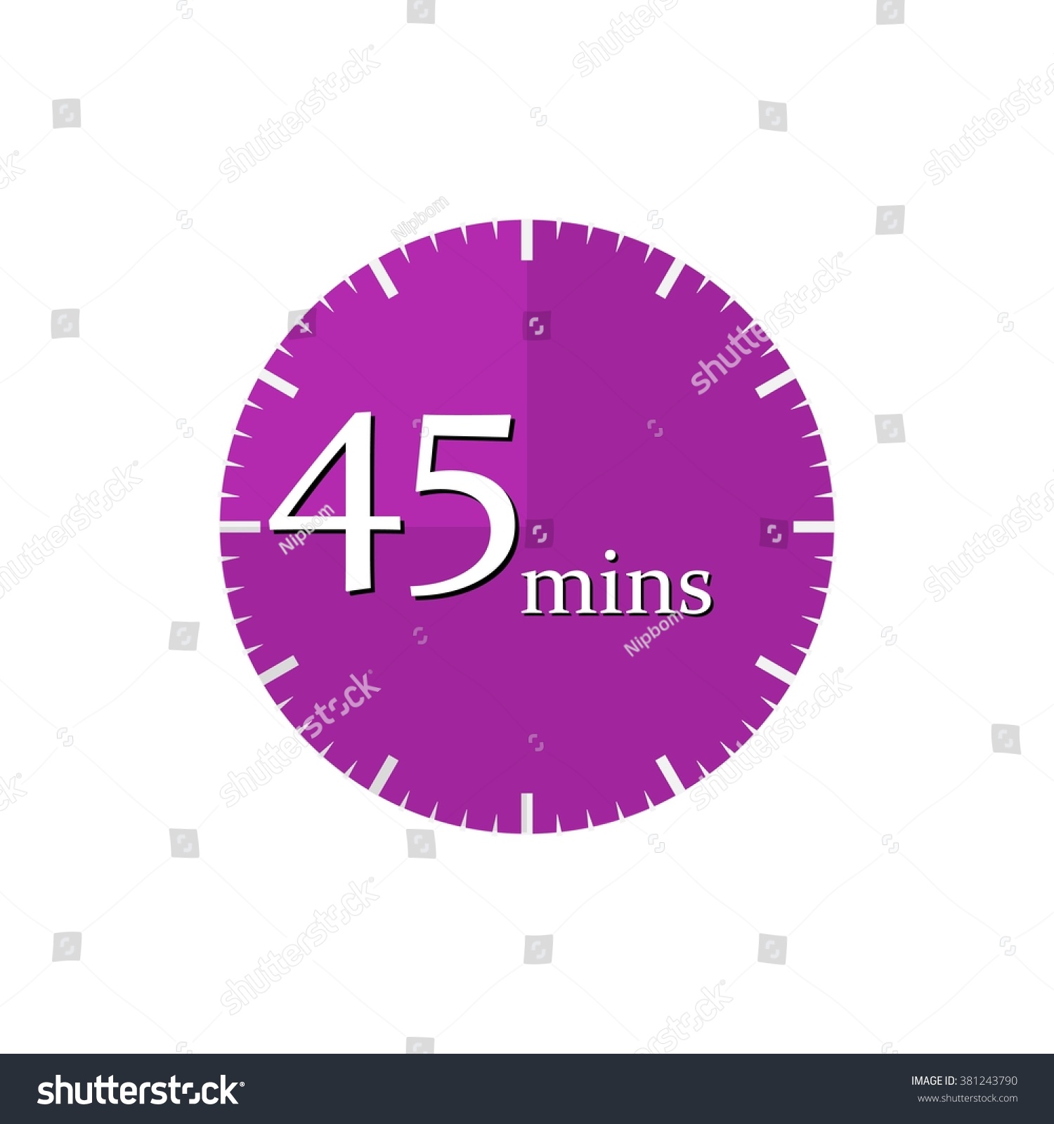 Purple Timer Icon, A 45-Minute Clock, Vector - 381243790 : Shutterstock1500 x 1600