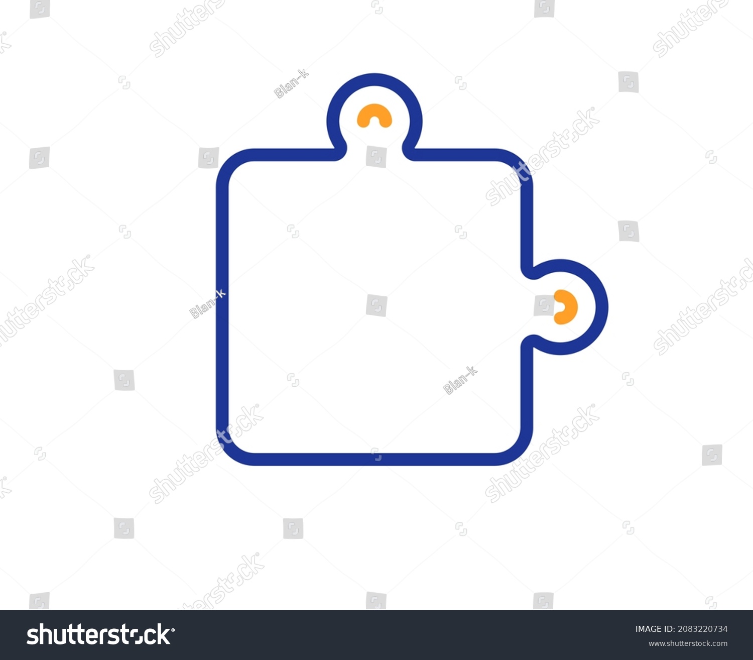 Puzzle Piece Line Icon Jigsaw Game Stock Vector Royalty Free