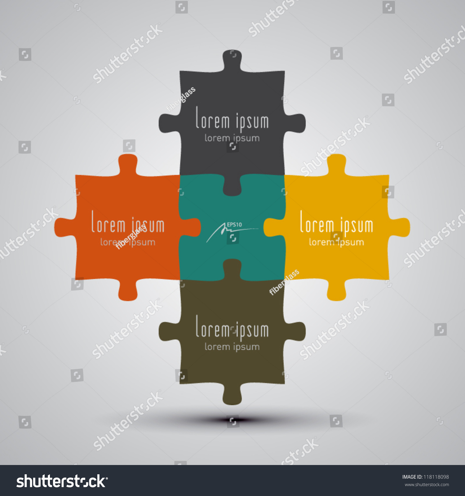 Puzzle Pieces Vector Illustration Stock Vector 118118098 - Shutterstock