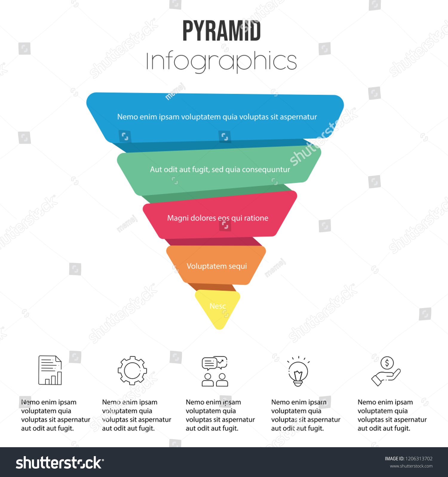 Pyramid Infographics Funnel Business Pyramid Stock Vector Royalty