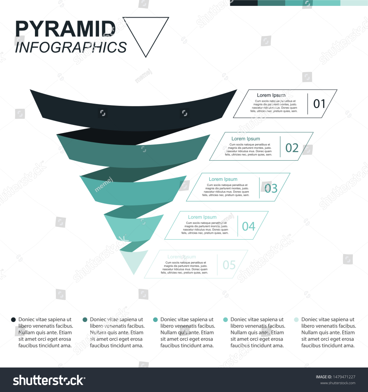 Pyramid Infographics Funnel Pyramid Charts Stock Vector Royalty Free