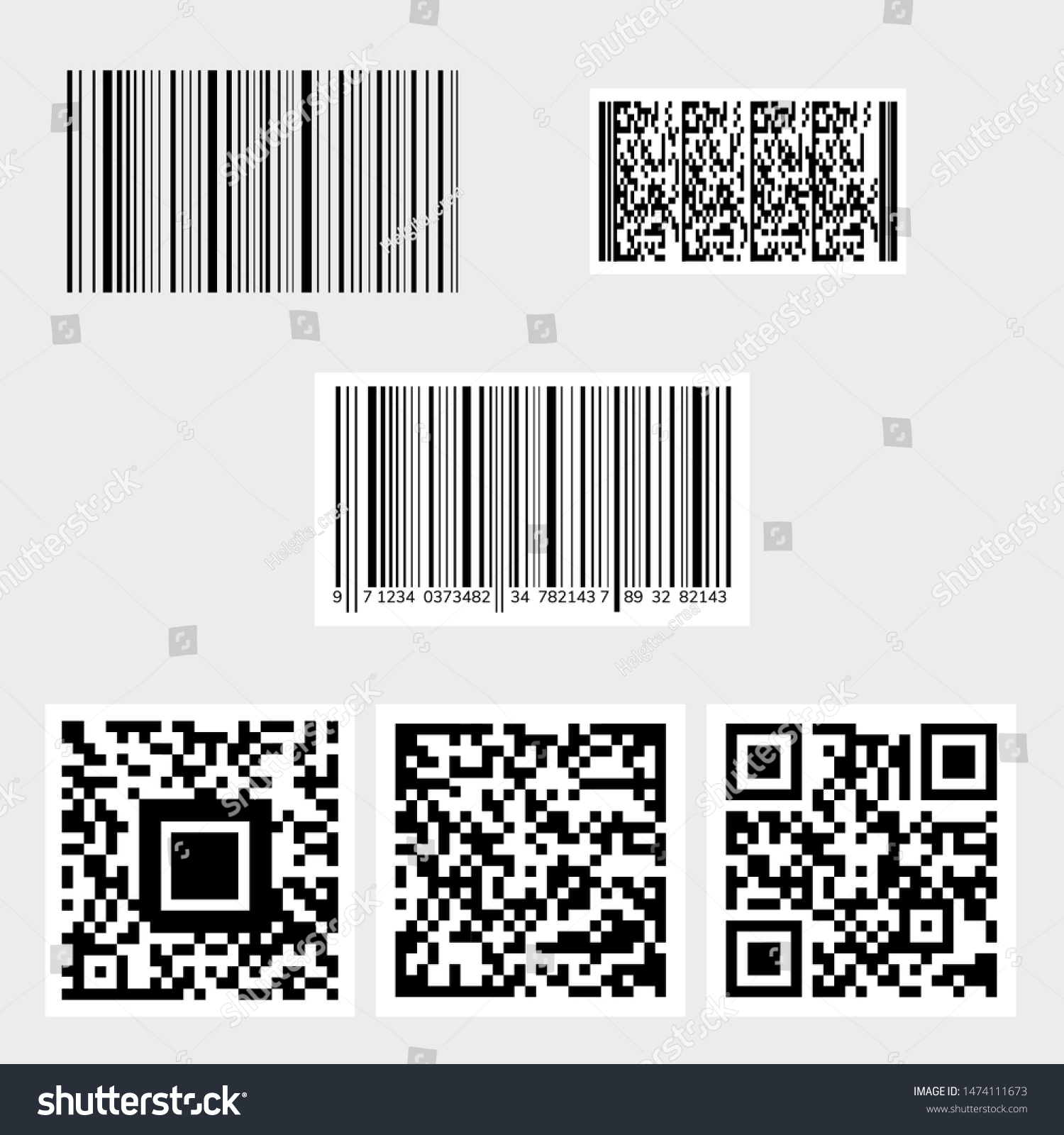 Qr Codes Barcodes Collection Vector Set vector de stock libre de regalías