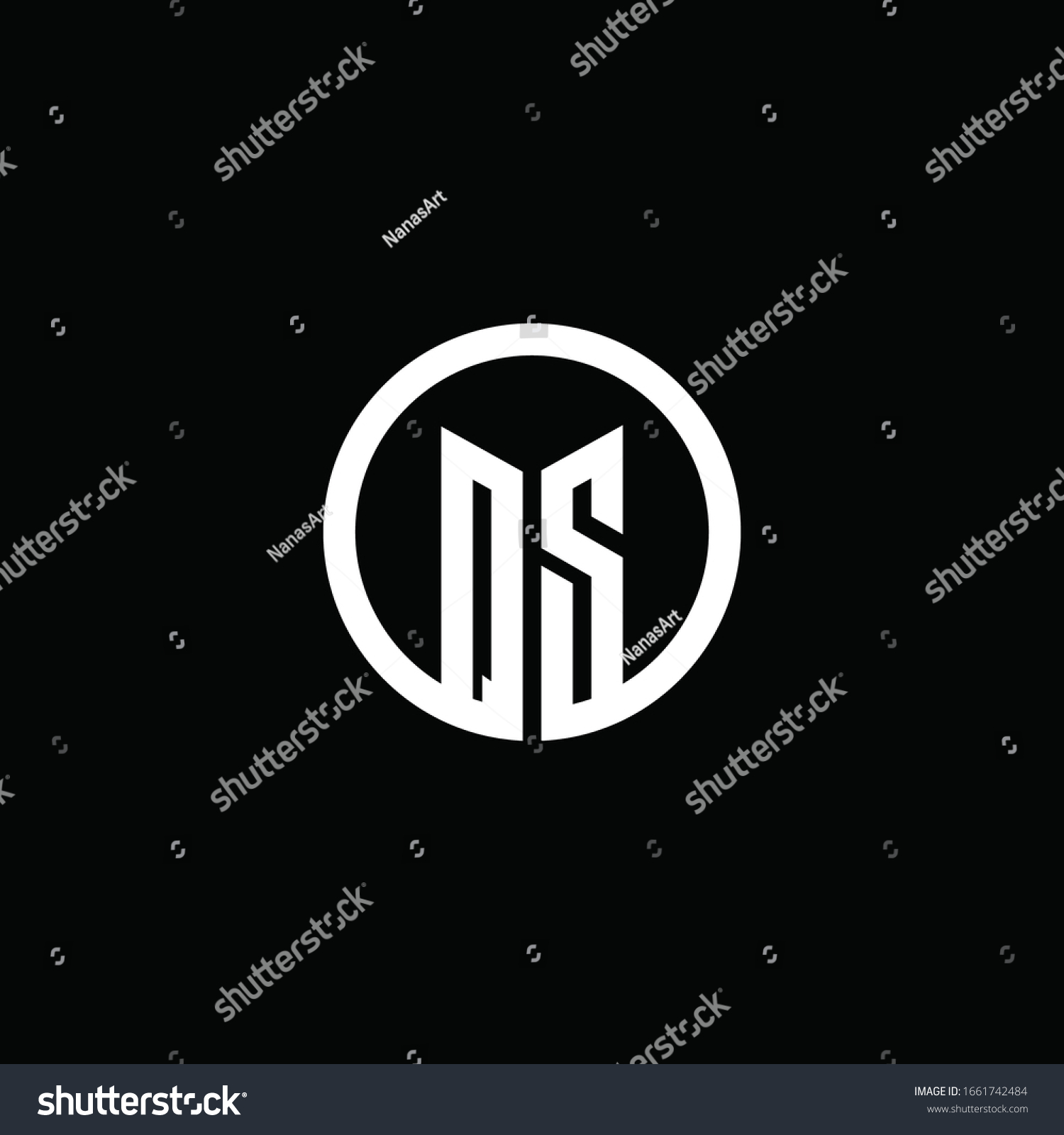 Qs Monogram Logo Isolated Rotating Circle Stock Vector Royalty Free