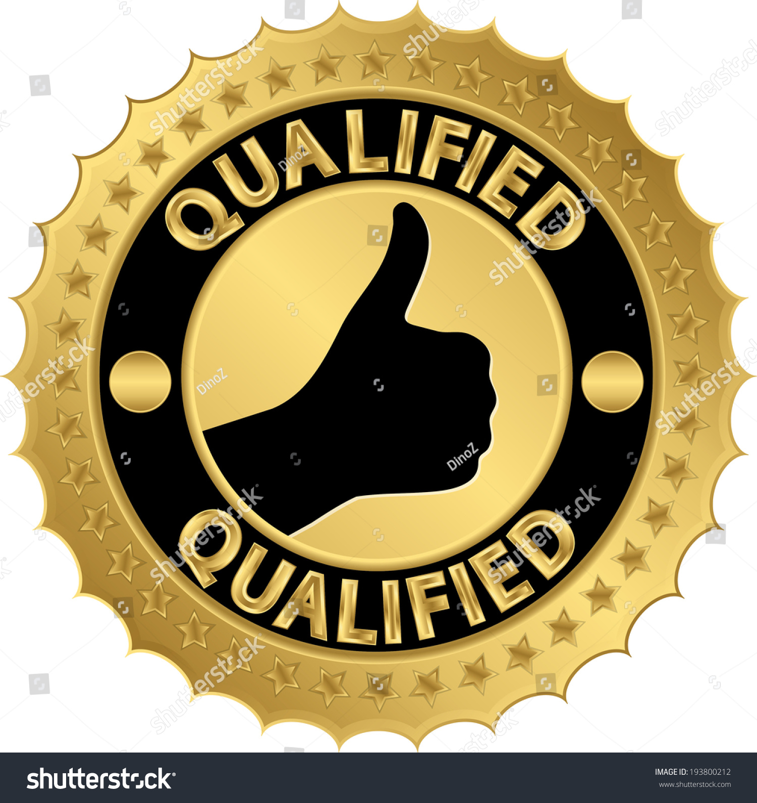Qualified Golden Label Qualified Badge Vector Stock Vector 193800212