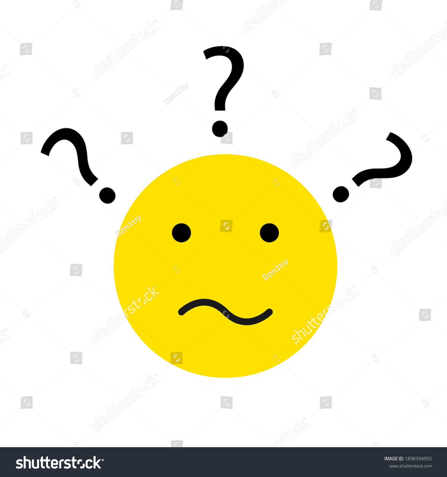 Stock vektor Question Mark Yellow Emoji Icon Clipart bez autorských