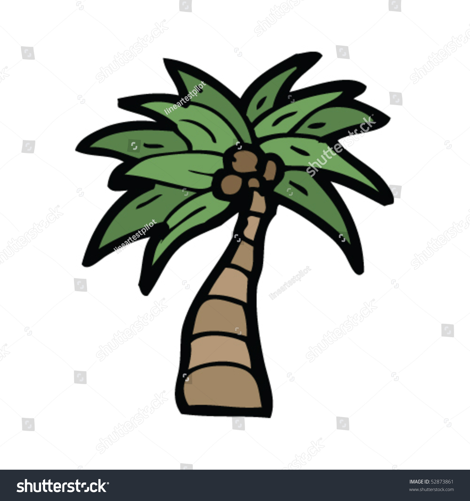 Quirky Cartoon Coconut Tree Stock Vector 52873861 ...