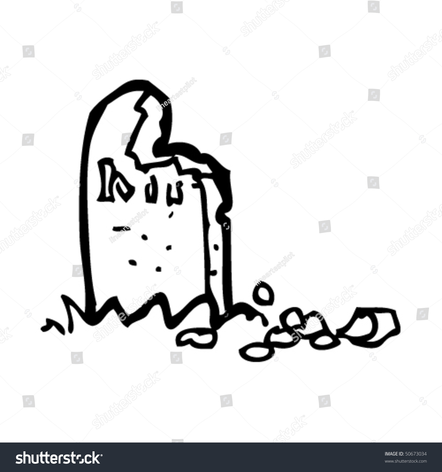 Quirky Drawing Of A Crumbling Grave Stock Vector Illustration 50673034