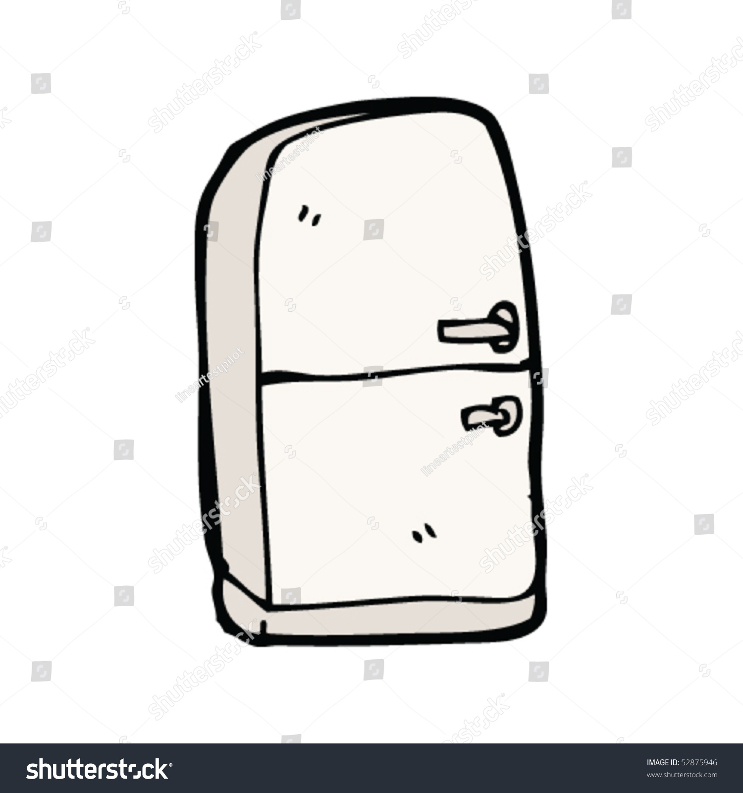 Quirky Drawing Fridge Freezer Stock Vector 52875946 Shutterstock