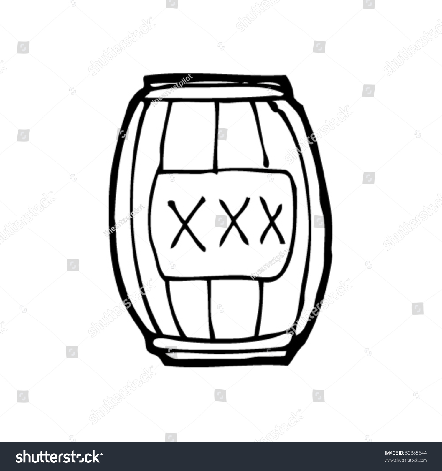 Quirky Drawing Of A Gunpowder Barrel Stock Vector Illustration 52385644