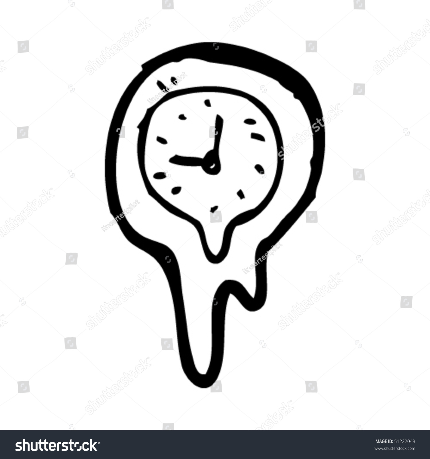 Quirky Drawing Of A Melting Clock Stock Vector Illustration 51222049
