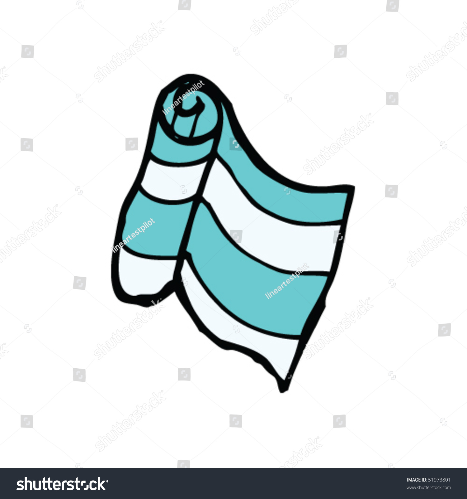 Quirky Drawing Of A Rolled Beach Towel Stock Vector Illustration