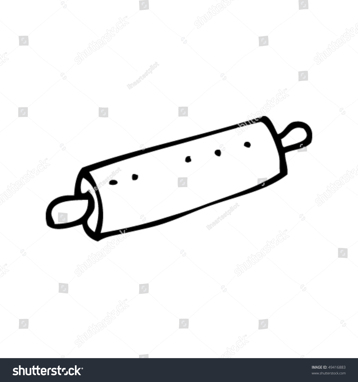 Quirky Drawing Of A Rolling Pin 스톡 벡터 49416883 : Shutterstock
