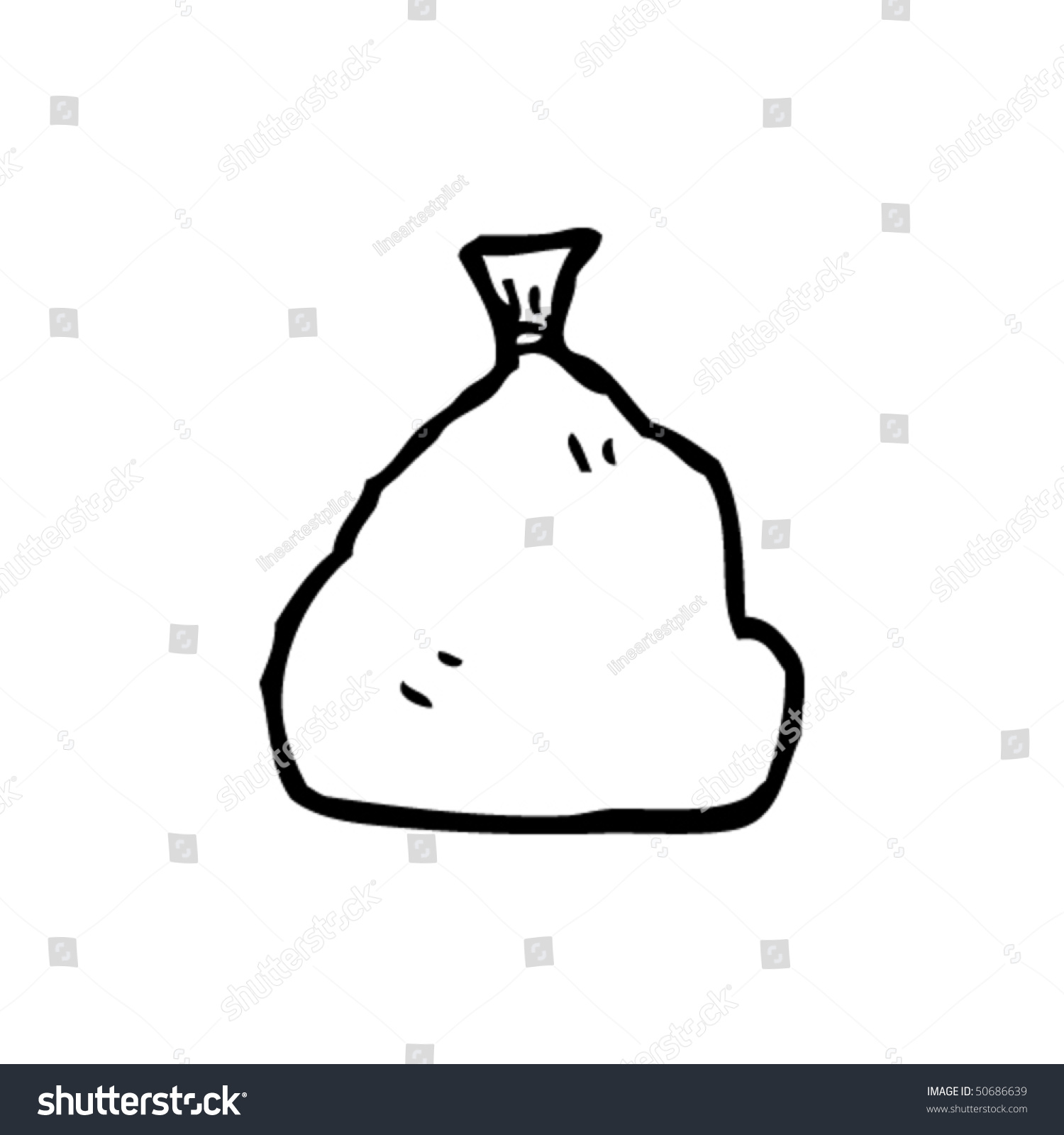 Quirky Drawing Of A Rubbish Bag Stock Vector Illustration 50686639