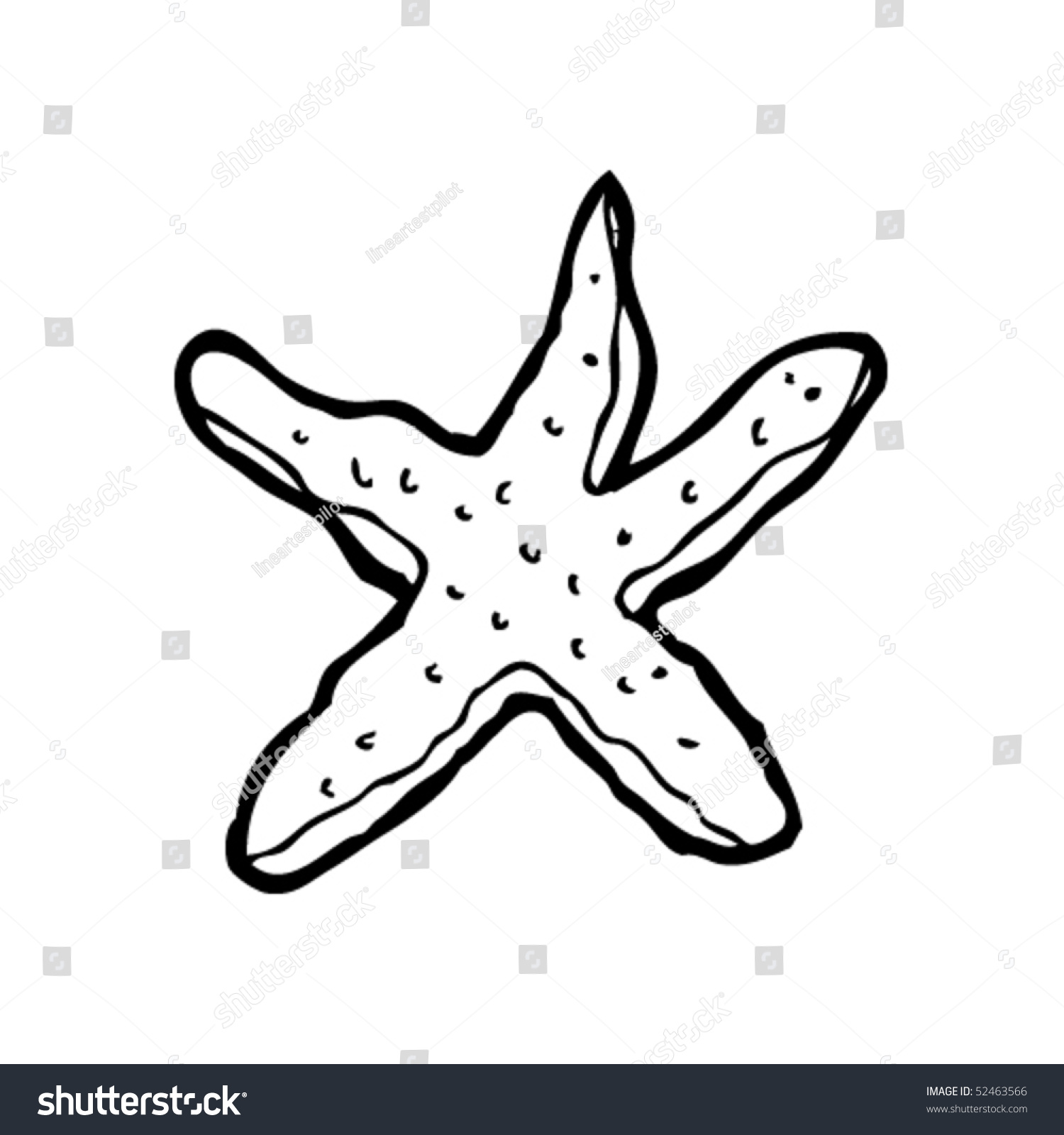 Quirky Drawing Of A Starfish Stock Vector Illustration 52463566