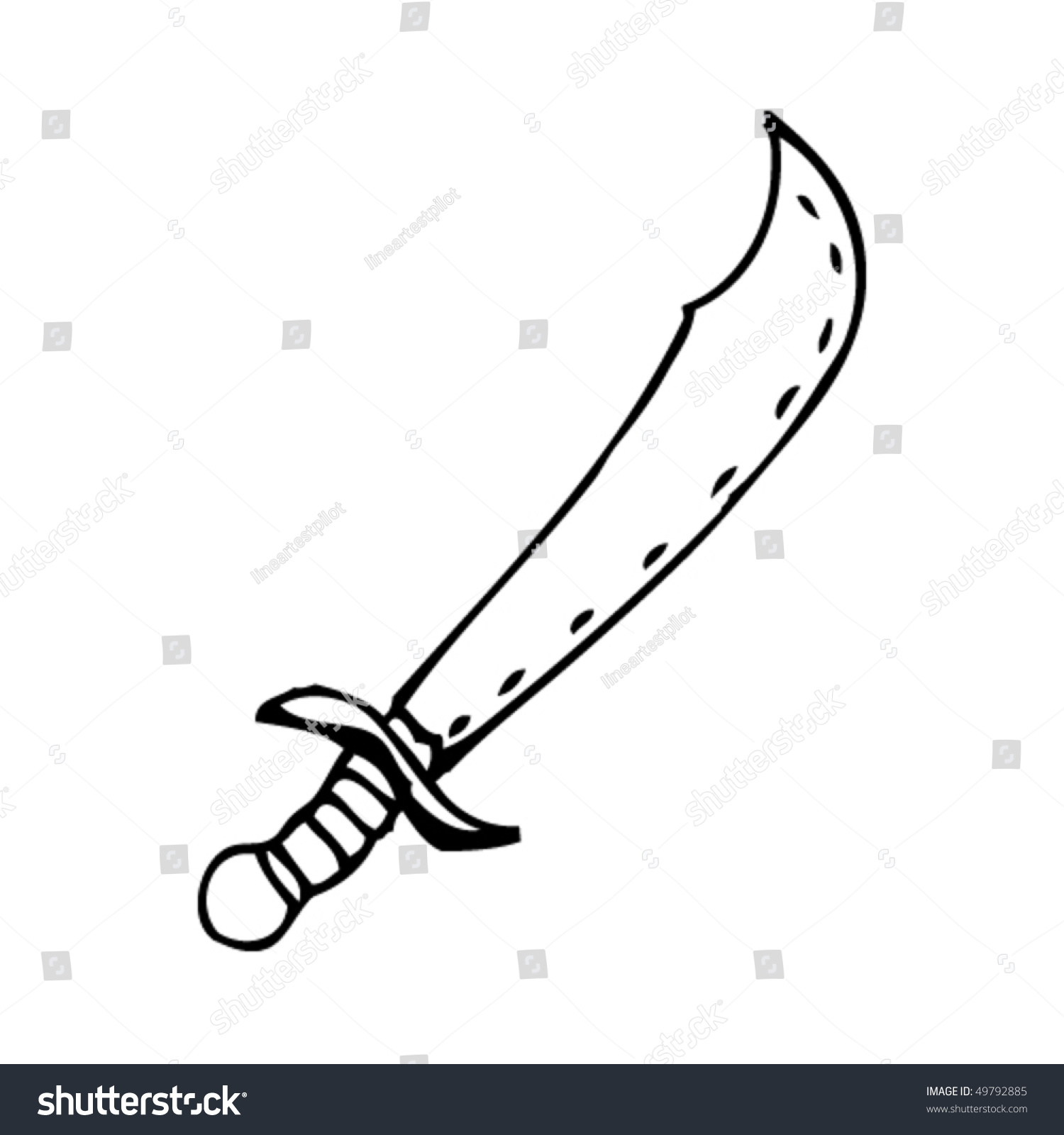 Quirky Drawing Of A Sword Stock Vector Illustration 49792885 : Shutterstock