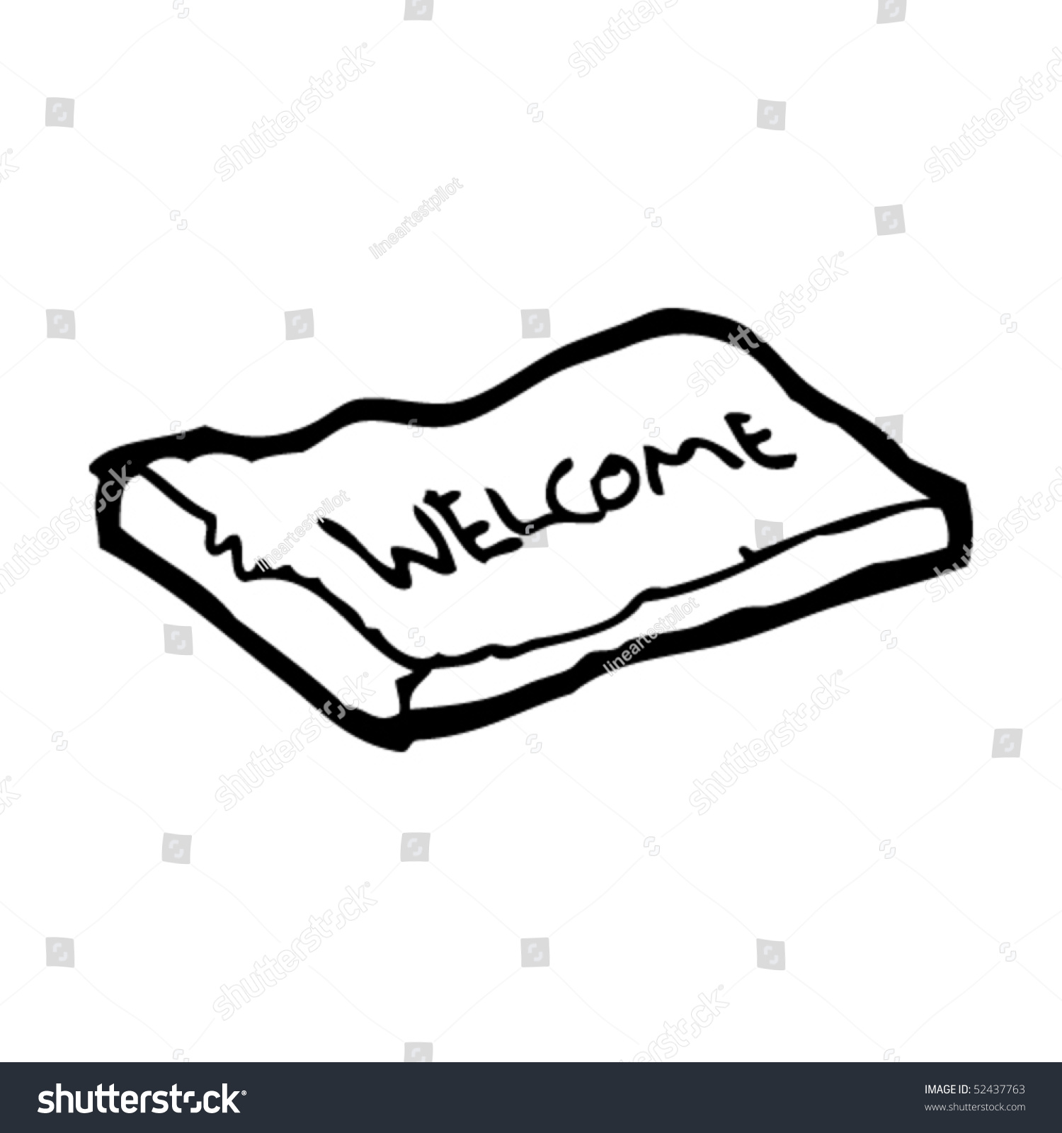 Quirky Drawing Welcome Mat Stock Vector 52437763 - Shutterstock