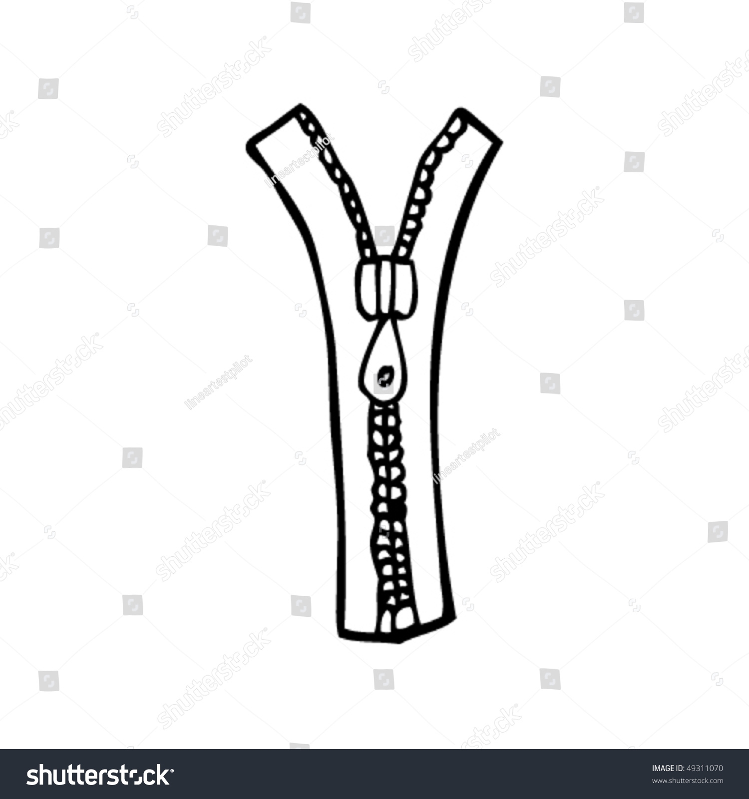 Quirky Drawing Of A Zip Stock Vector Illustration 49311070 Shutterstock