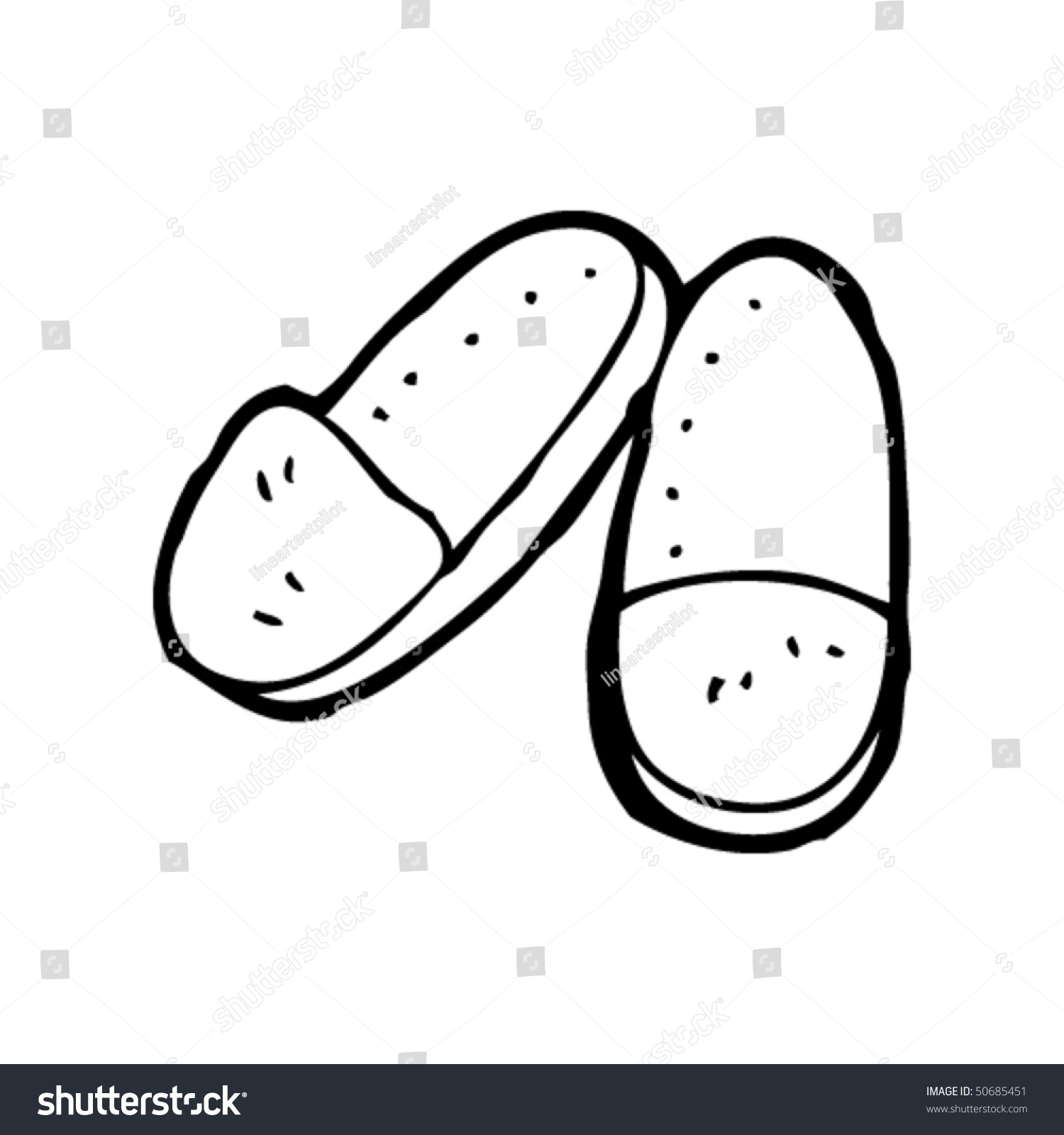 Quirky Drawing Of Slippers Stock Vector Illustration 50685451