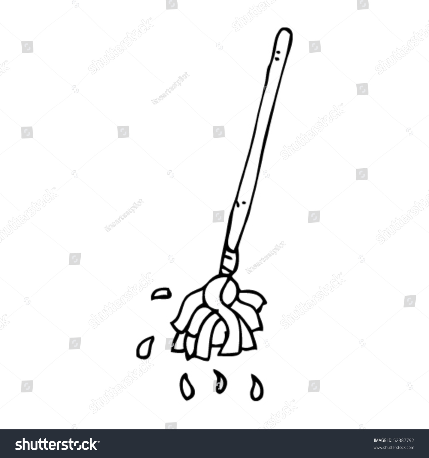 Quirky Drawing Of Wet Mop Stock Vector Illustration 52387792 : Shutterstock