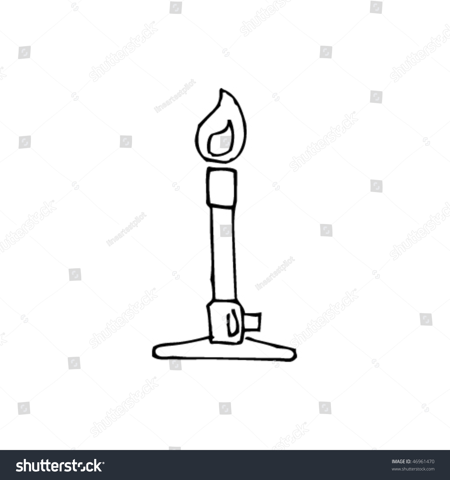 Quirky Ink Drawing Of A Bunsen Burner Stock Vector Illustration