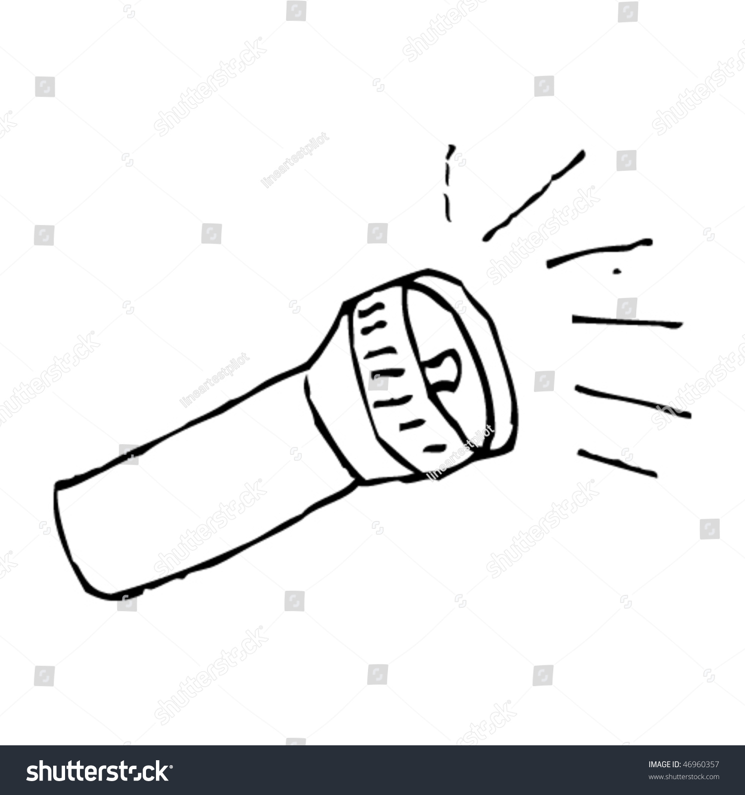 Quirky Ink Drawing Of A Torch Stock Vector Illustration 46960357