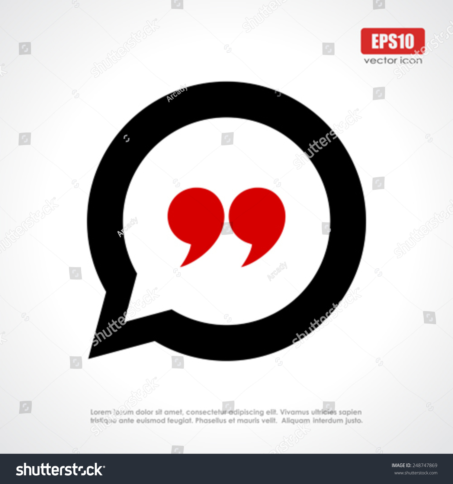 Quote Icon Stock Vector Illustration 248747869 : Shutterstock