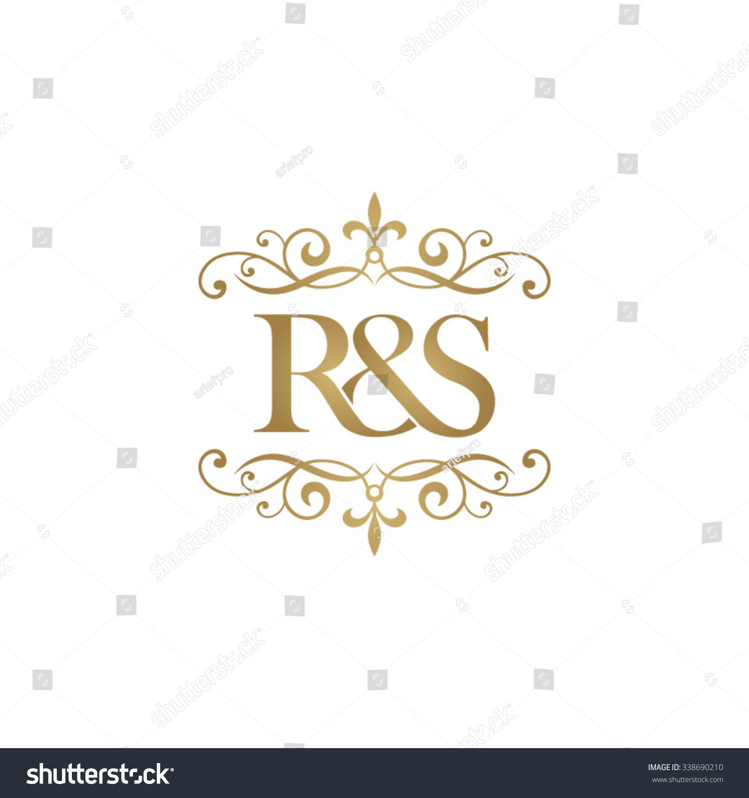 Rs Initial Logo Ornament Ampersand Monogram Stock Vector Royalty Free