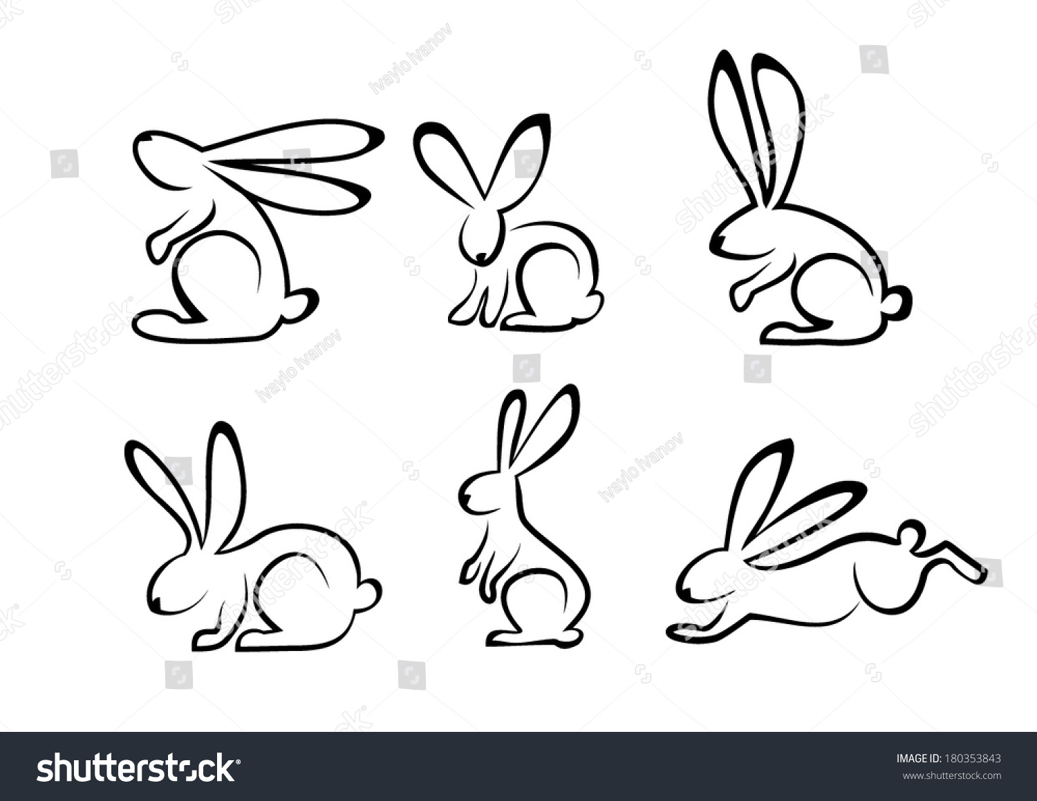 stick bunny drawing