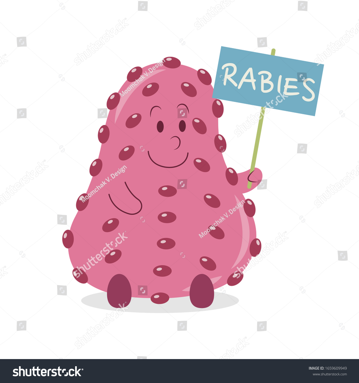 Rabies Virus Disease Cell Vector Illustration Stock Vector Royalty