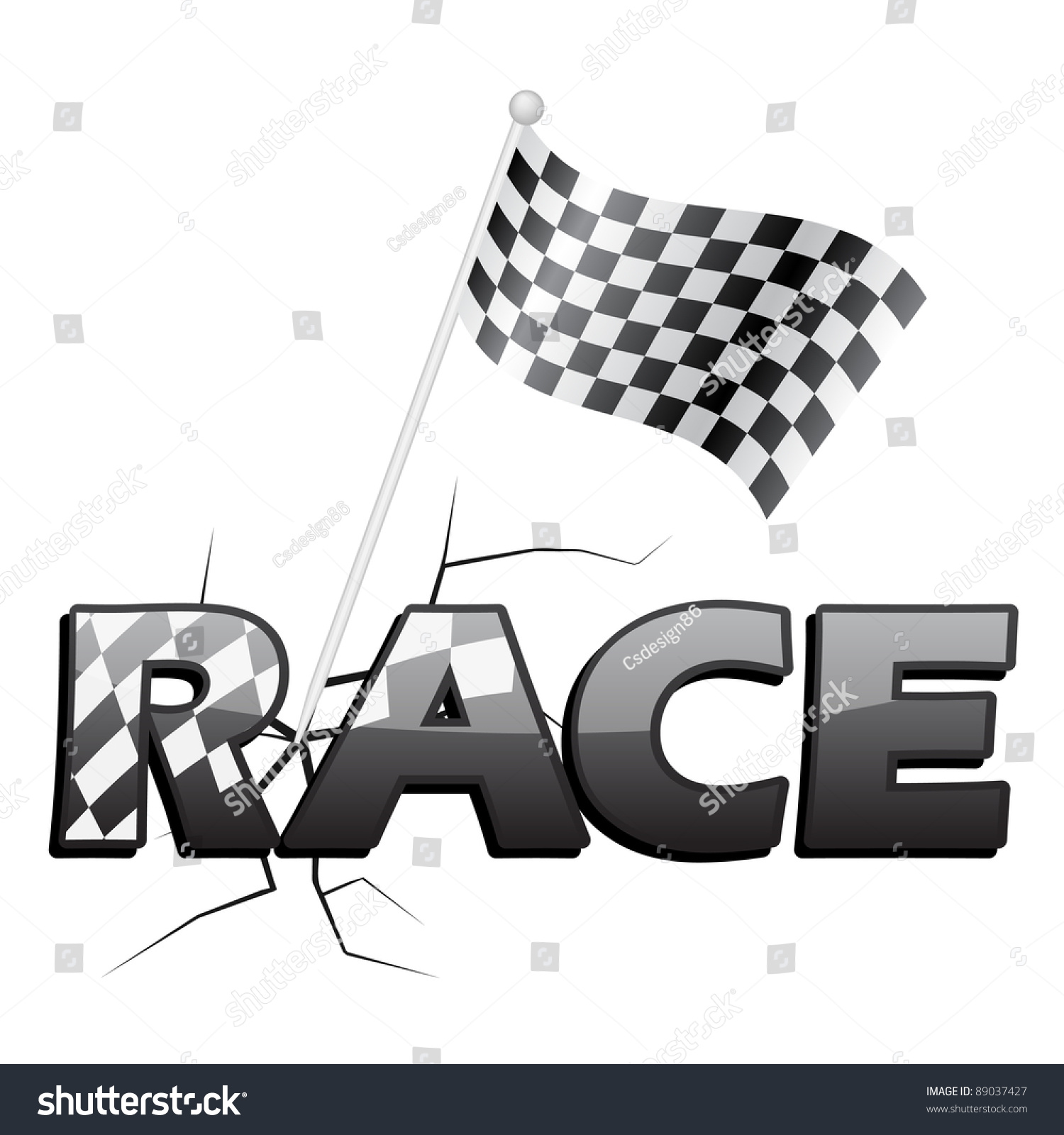 Race Flag Stock Vector Illustration 89037427 : Shutterstock