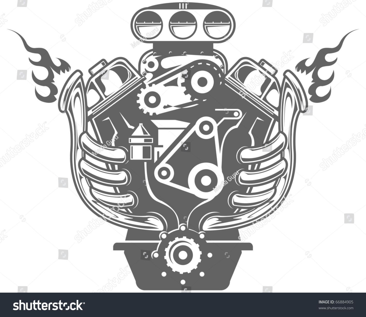 Racing Engine Stock Vector Illustration 66884905 : Shutterstock