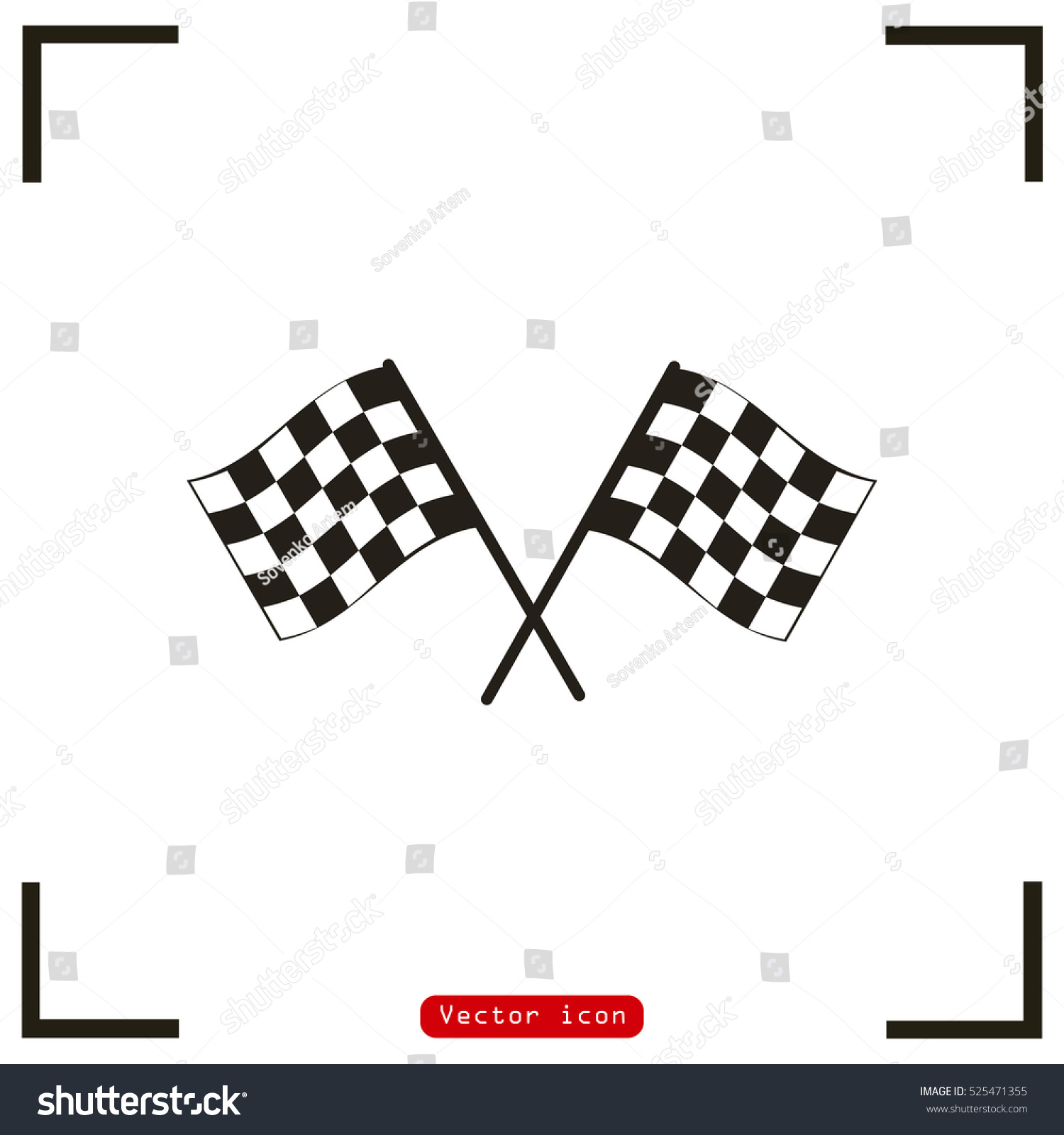 Racing Flag Vector Icon - 525471355 : Shutterstock