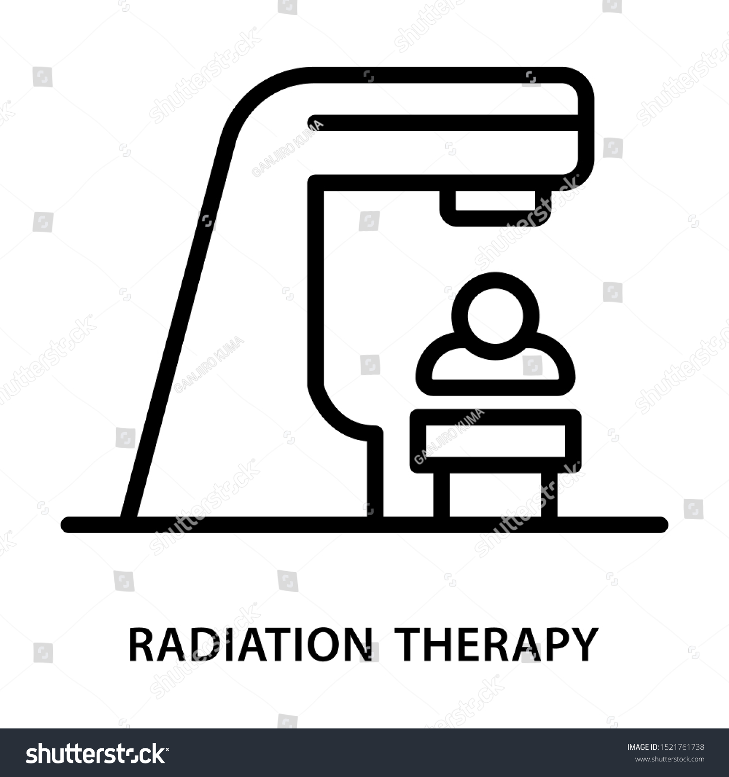 Icono de radioterapia Diseño sencillo Vector vector de stock libre