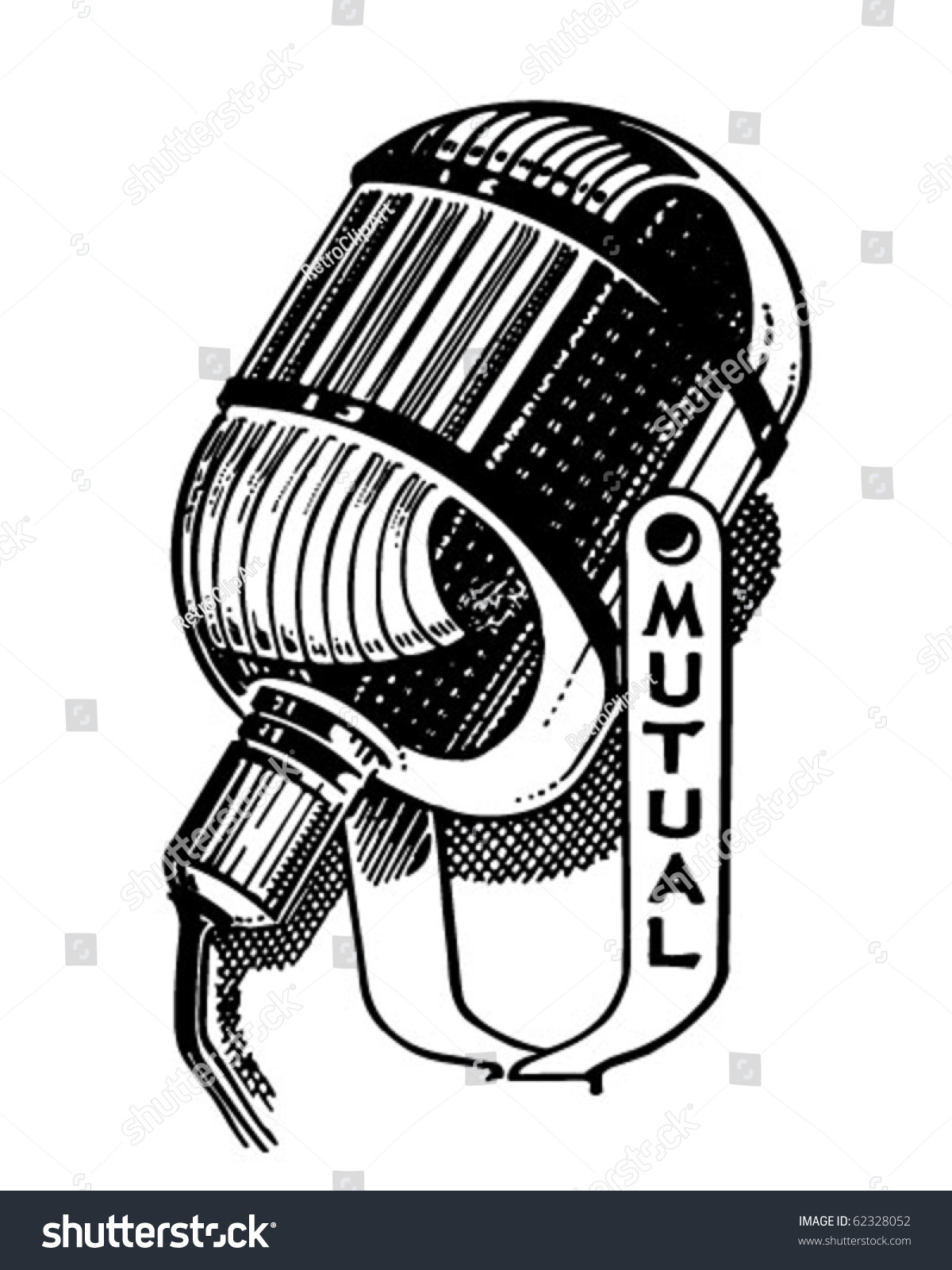 Radio Microphone Retro Clipart Illustration Stock Vector ...