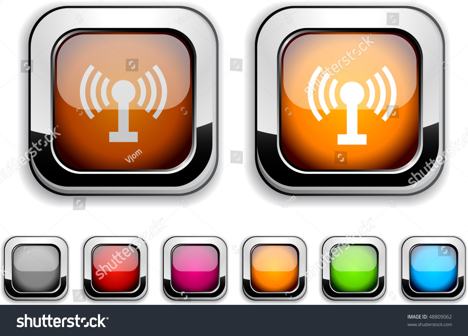 Realistic Icons Empty Buttons Included Radio Realistic Icons Empty Buttons Included Stock