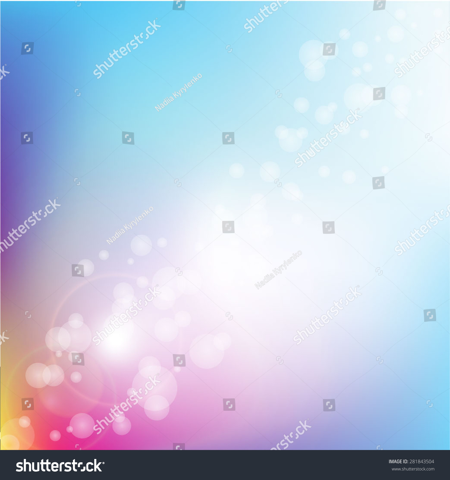 Rainbow Bright Background With Bubbles, And Color For Passing 