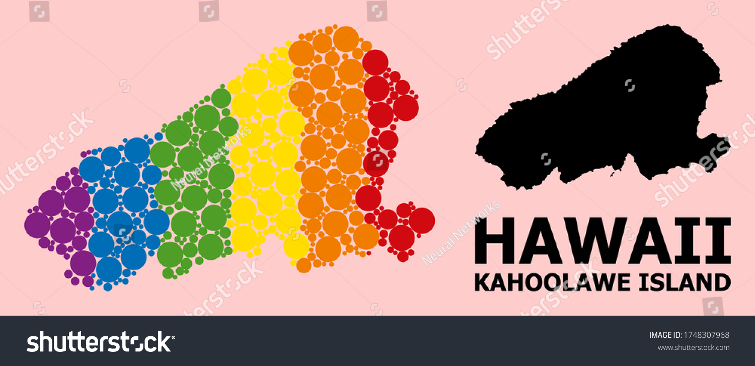 Rainbow Colored Mosaic Vector Map Kahoolawe Stock Vector Royalty Free