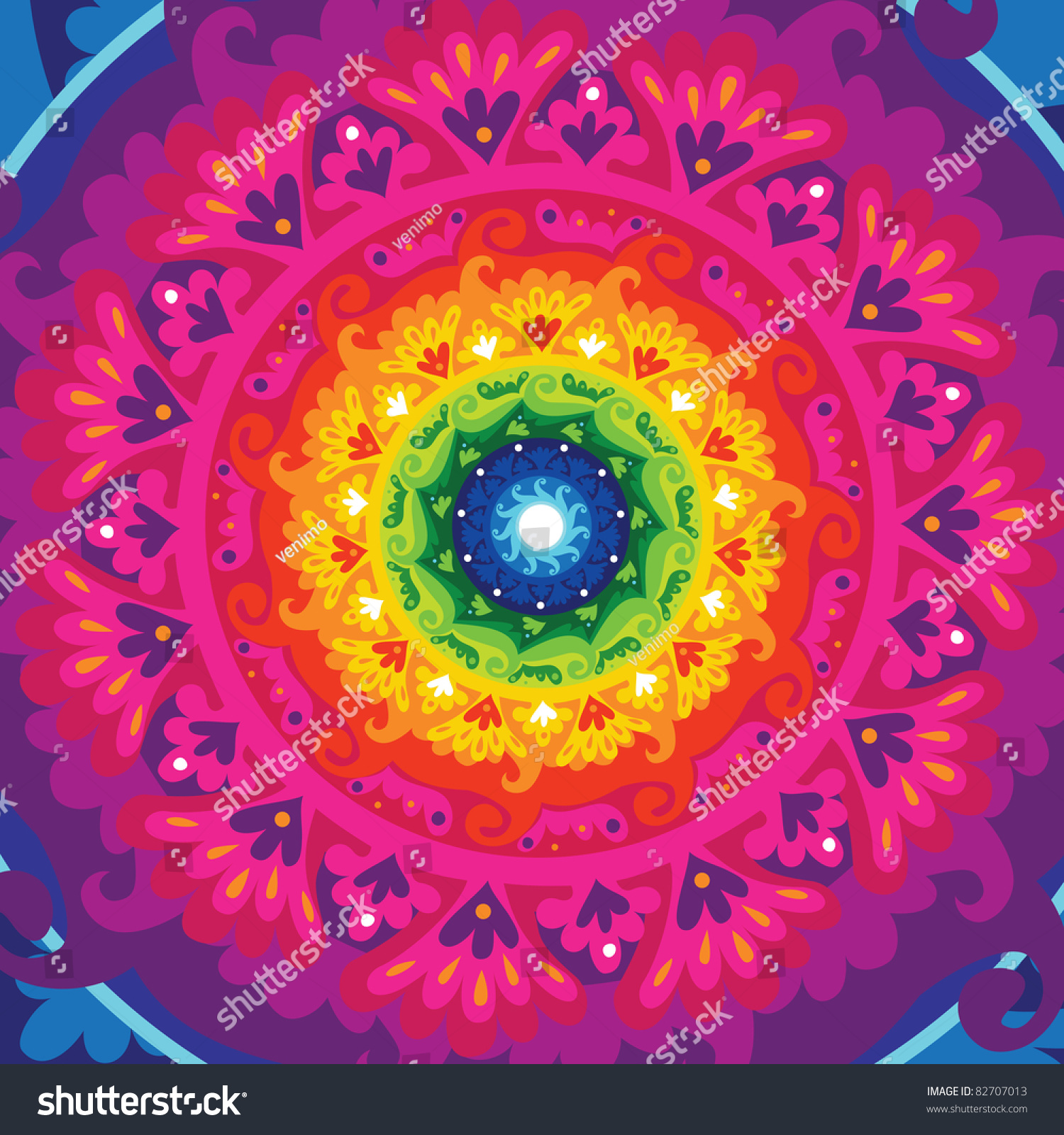 Download Rainbow Sun Mandala Vector Illustration Stock Vector ...