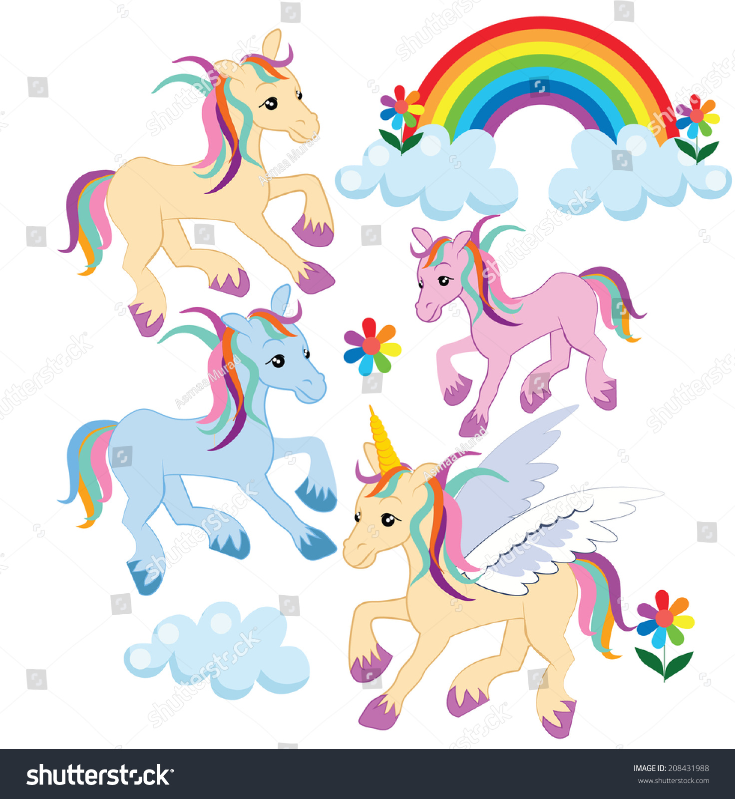 rainbow horse clip art - photo #38