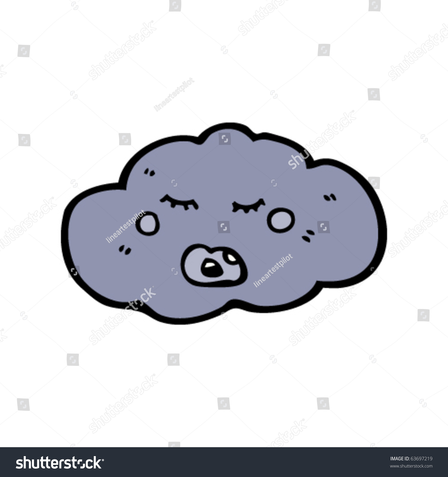Raincloud Cartoon Stock Vector Illustration 63697219 : Shutterstock