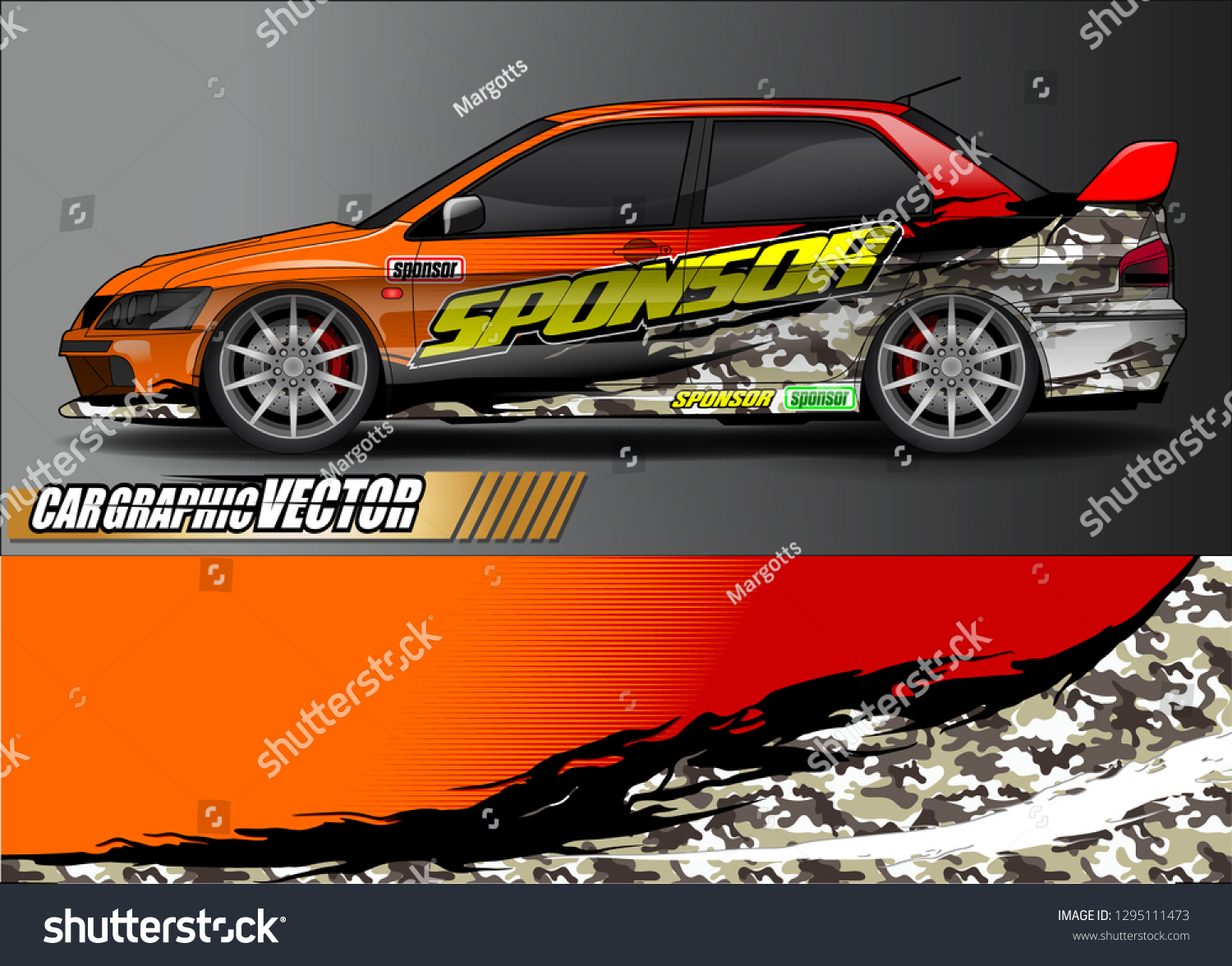 Rally Car Livery Design Vector Abstract Stock Vector Royalty Free