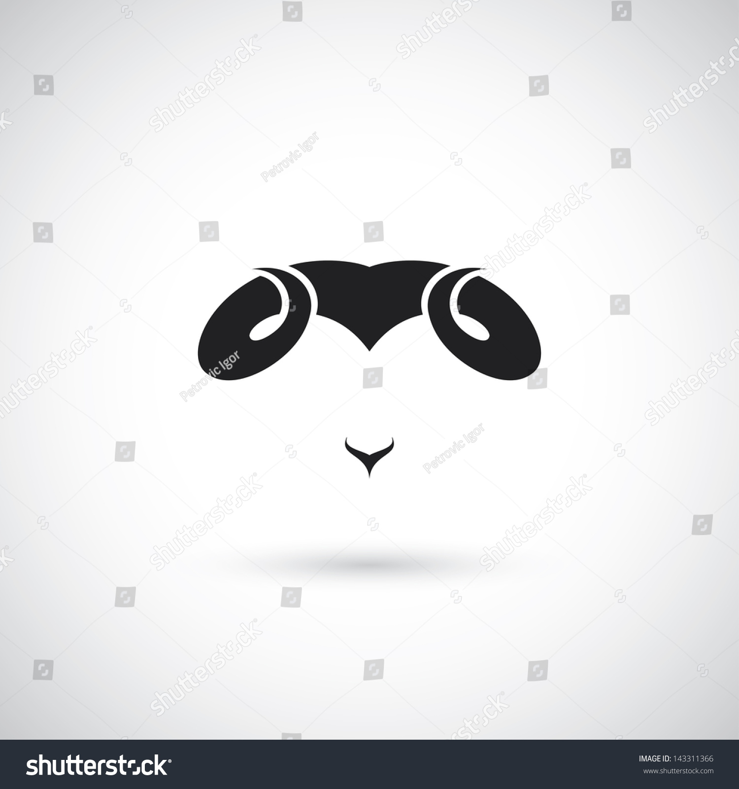 Ram Horns - Vector Illustration - 143311366 : Shutterstock