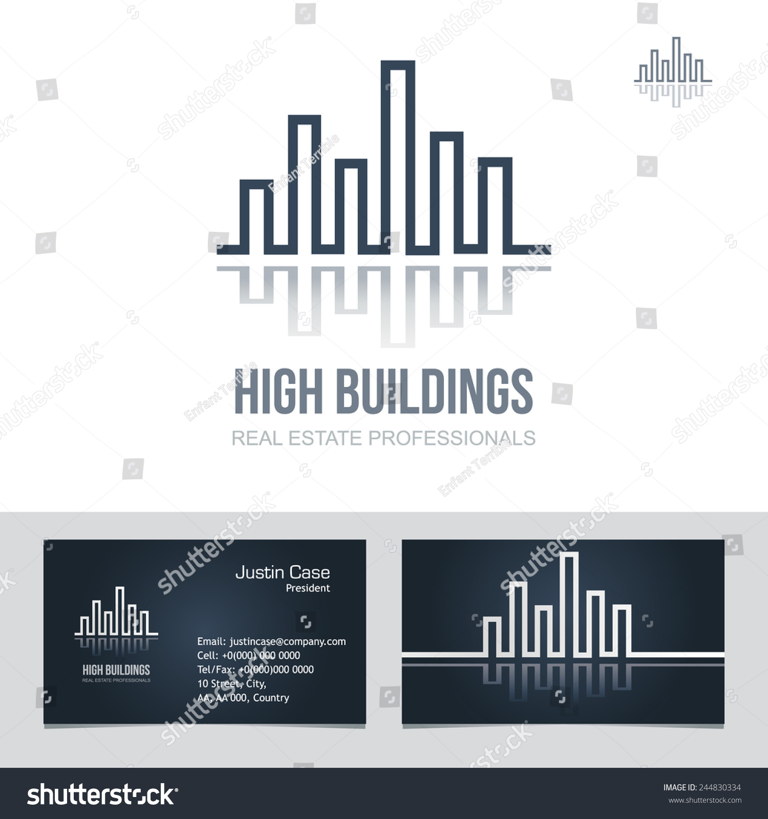 Real Estate Business Sign Business Card Vector Template For Architecture Bureau Insurance Real Estate Text Message Templates