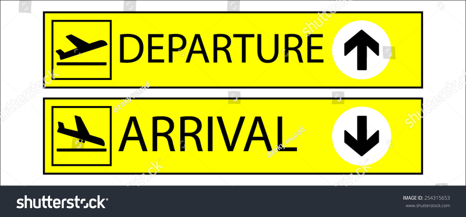 Realistic Airport Sign - Arrivals And Departures Stock Vector 