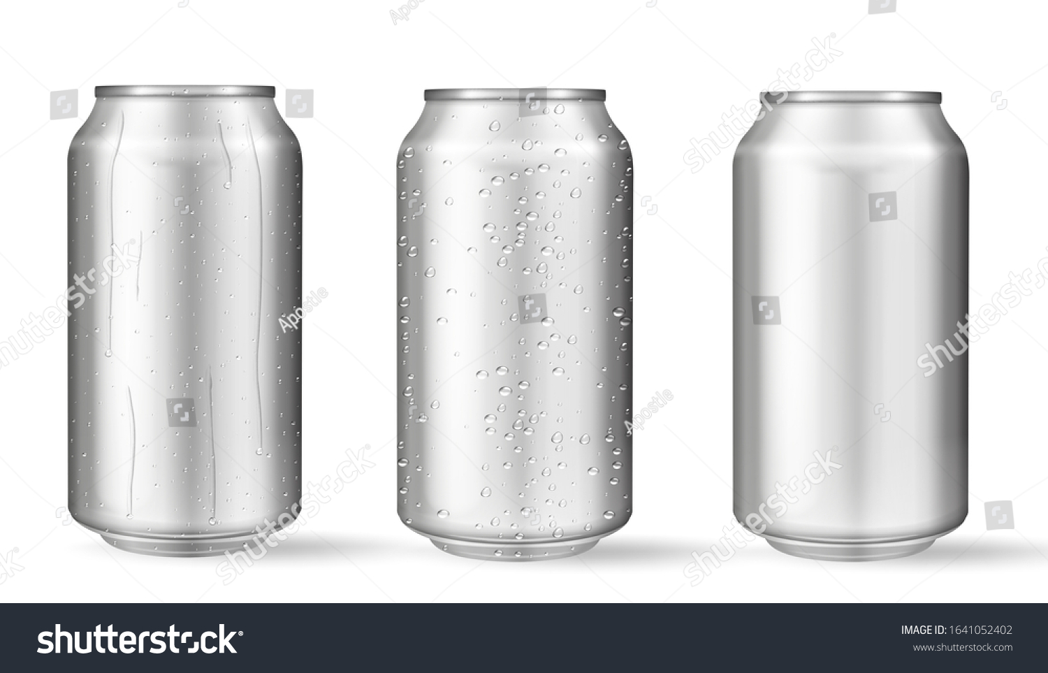 Realistic Aluminum Cans Water Drops Vector Stock Vector Royalty Free