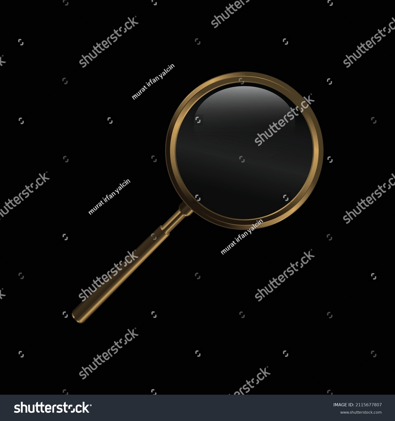 Realistic Nostalgic Magnifying Glass Drawing Vector Stock Vector